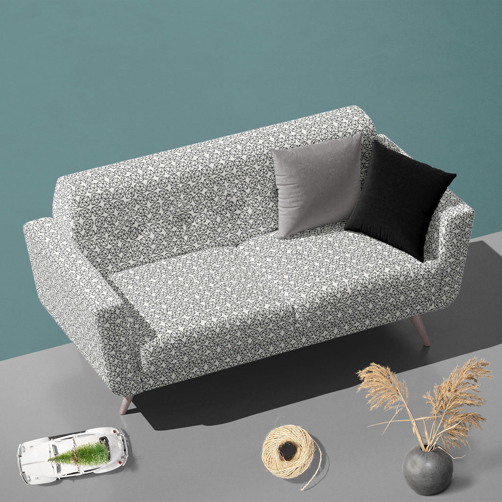 Polygonal Shapes D1 Sofa Fabric by Metre | Upholstery For Sofa, Curtains & Cushions-Sofa Fabrics-SOF_FB-IC 5008025 IC 5008025, Abstract Expressionism, Abstracts, Ancient, Black, Black and White, Digital, Digital Art, Geometric, Geometric Abstraction, Graphic, Hipster, Historical, Illustrations, Medieval, Modern Art, Patterns, Retro, Semi Abstract, Signs, Signs and Symbols, Triangles, Vintage, White, polygonal, shapes, d1, sofa, fabric, by, metre, upholstery, for, curtains, cushions, abstract, pattern, backd