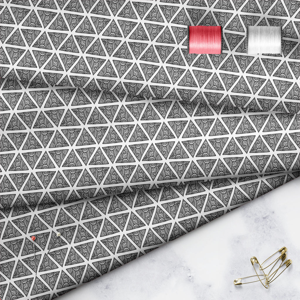 Abstract Ornate Triangles Sofa Fabric by Metre | Upholstery For Sofa, Curtains & Cushions - Sofa Fabrics - ArtzFolio.com