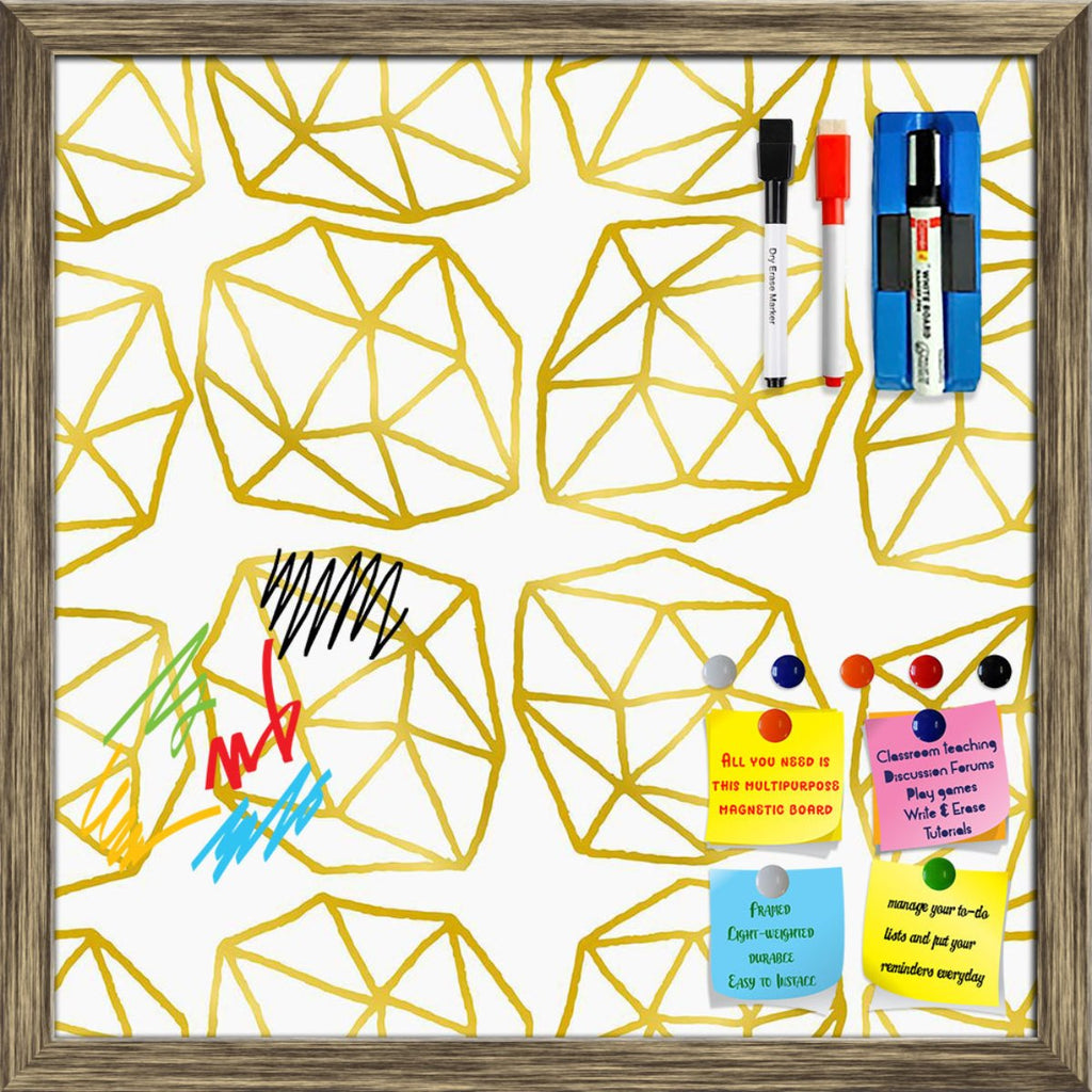 Polygonal Shapes Pattern Framed Magnetic Dry Erase Board | Combo with Magnet Buttons & Markers-Magnetic Boards Framed-MGB_FR-IC 5008028 IC 5008028, Abstract Expressionism, Abstracts, Black and White, Digital, Digital Art, Geometric, Geometric Abstraction, Graphic, Hipster, Illustrations, Modern Art, Patterns, Retro, Semi Abstract, Signs, Signs and Symbols, Triangles, Vintage, White, Metallic, polygonal, shapes, pattern, framed, magnetic, dry, erase, board, printed, whiteboard, with, 4, magnets, 2, markers, 
