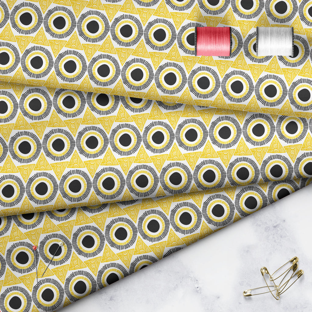 Ornate Triangles And Circles Sofa Fabric by Metre | Upholstery For Sofa, Curtains & Cushions-Sofa Fabrics-SOF_FB-IC 5008036 IC 5008036, Abstract Expressionism, Abstracts, Allah, Ancient, Arabic, Black, Black and White, Circle, Digital, Digital Art, Geometric, Geometric Abstraction, Graphic, Historical, Illustrations, Islam, Medieval, Modern Art, Patterns, Retro, Semi Abstract, Signs, Signs and Symbols, Triangles, Vintage, White, ornate, and, circles, sofa, fabric, by, metre, upholstery, for, curtains, cushi