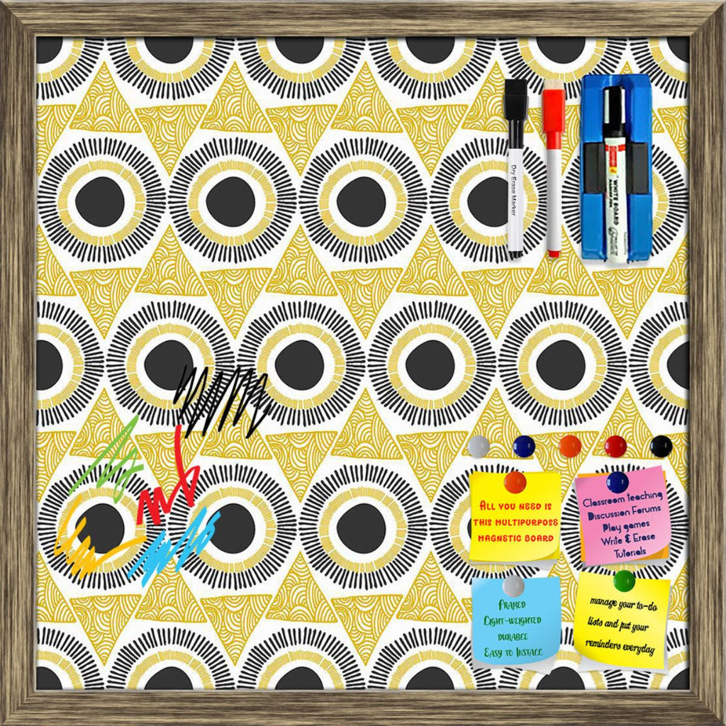 Ornate Triangles And Circles Pattern Framed Magnetic Dry Erase Board | Combo with Magnet Buttons & Markers-Magnetic Boards Framed-MGB_FR-IC 5008036 IC 5008036, Abstract Expressionism, Abstracts, Allah, Ancient, Arabic, Black, Black and White, Circle, Digital, Digital Art, Geometric, Geometric Abstraction, Graphic, Historical, Illustrations, Islam, Medieval, Modern Art, Patterns, Retro, Semi Abstract, Signs, Signs and Symbols, Triangles, Vintage, White, ornate, and, circles, pattern, framed, magnetic, dry, e