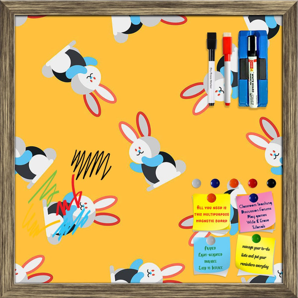 Cute Rabbit Pattern Framed Magnetic Dry Erase Board | Combo with Magnet Buttons & Markers-Magnetic Boards Framed-MGB_FR-IC 5008050 IC 5008050, Animals, Icons, Illustrations, Individuals, Nature, Patterns, Pets, Portraits, Scenic, cute, rabbit, pattern, framed, magnetic, dry, erase, board, printed, whiteboard, with, 4, magnets, 2, markers, 1, duster, animal, backdrop, background, bunny, carrot, claws, cony, creature, ears, easter, eyes, feet, flat, fluff, fun, funny, fur, furry, hairy, hare, icon, illustrati