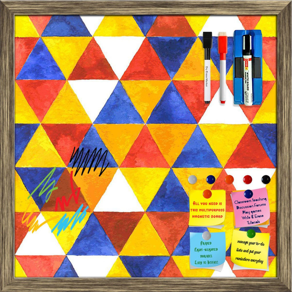 Watercolor Triangular Pattern D1 Framed Magnetic Dry Erase Board | Combo with Magnet Buttons & Markers-Magnetic Boards Framed-MGB_FR-IC 5008051 IC 5008051, Abstract Expressionism, Abstracts, Ancient, Art and Paintings, Decorative, Digital, Digital Art, Drawing, Geometric, Geometric Abstraction, Graphic, Historical, Illustrations, Medieval, Patterns, Retro, Semi Abstract, Signs, Signs and Symbols, Triangles, Vintage, Watercolour, watercolor, triangular, pattern, d1, framed, magnetic, dry, erase, board, print