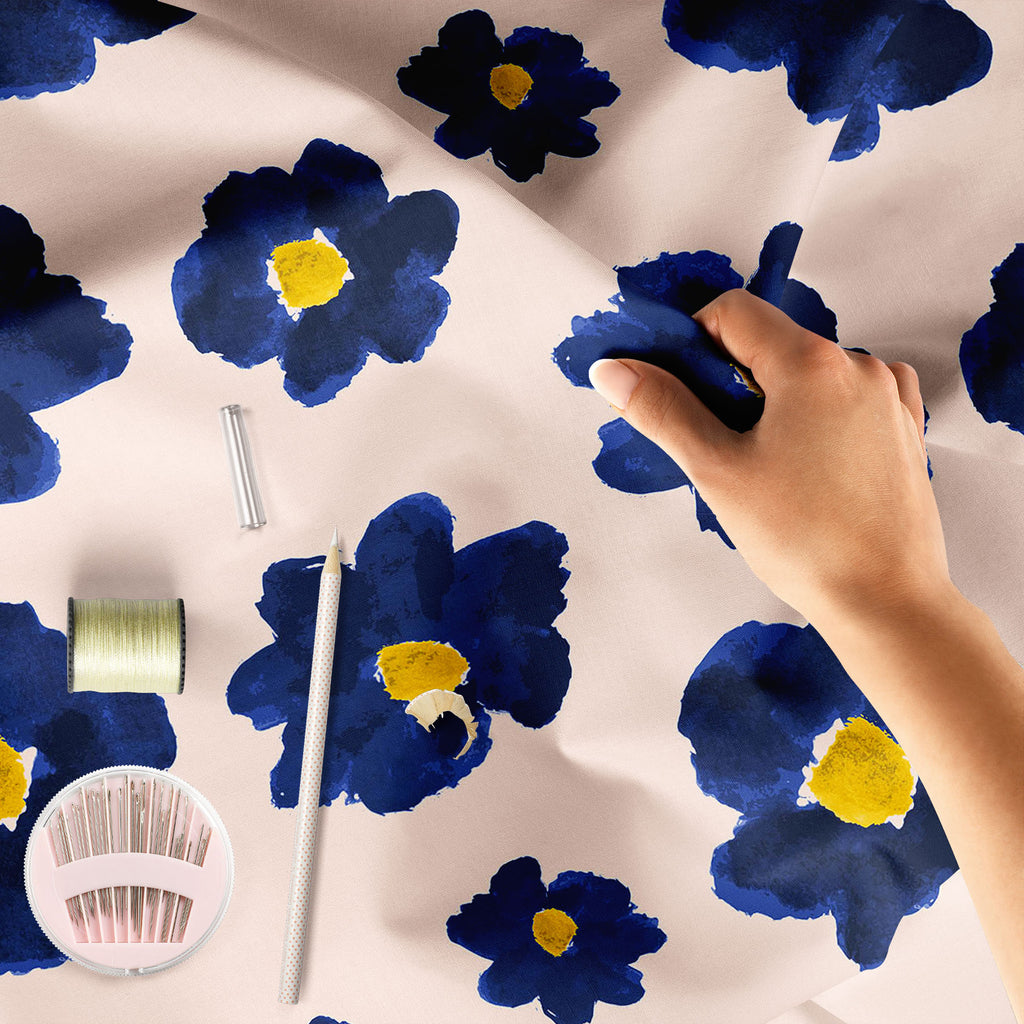 Blue Flowers Pattern Sofa Fabric by Metre | Upholstery For Sofa, Curtains & Cushions-Sofa Fabrics-SOF_FB-IC 5008052 IC 5008052, Abstract Expressionism, Abstracts, Ancient, Art and Paintings, Botanical, Digital, Digital Art, Floral, Flowers, Graphic, Historical, Illustrations, Medieval, Nature, Patterns, Semi Abstract, Signs, Signs and Symbols, Vintage, blue, pattern, sofa, fabric, by, metre, upholstery, for, curtains, cushions, flower, hand, drawn, abstract, art, artwork, background, brush, card, color, coo