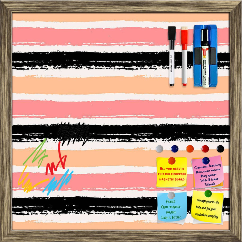Brush Stripes in Pink, Orange & Black Framed Magnetic Dry Erase Board | Combo with Magnet Buttons & Markers-Magnetic Boards Framed-MGB_FR-IC 5008053 IC 5008053, Abstract Expressionism, Abstracts, Ancient, Art and Paintings, Digital, Digital Art, Graphic, Historical, Illustrations, Medieval, Modern Art, Patterns, Semi Abstract, Signs, Signs and Symbols, Stripes, Vintage, brush, in, pink, orange, black, framed, magnetic, dry, erase, board, printed, whiteboard, with, 4, magnets, 2, markers, 1, duster, abstract