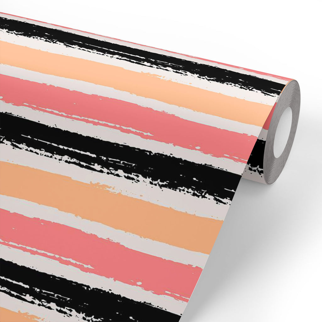 ArtzFolio Hand Drawn Striped Brush Strokes in Pink, Orange And Black Wallpaper Roll | Easy to Install-Wallpapers Peel & Stick-AZ5008053WAL_RF_R-SP-Image Code 5008053 Vishnu Image Folio Pvt Ltd, IC 5008053, ArtzFolio, Wallpapers Peel & Stick, Digital Art, hand, drawn, striped, brush, strokes, in, pink, orange, and, black, wallpaper, roll, easy, to, install, abstract, vinyl, self, adhesive, brick, for, walls, living, room, drawing, large, size, children, sticker, bedroom, pitaara, box, bathroom, textured, big