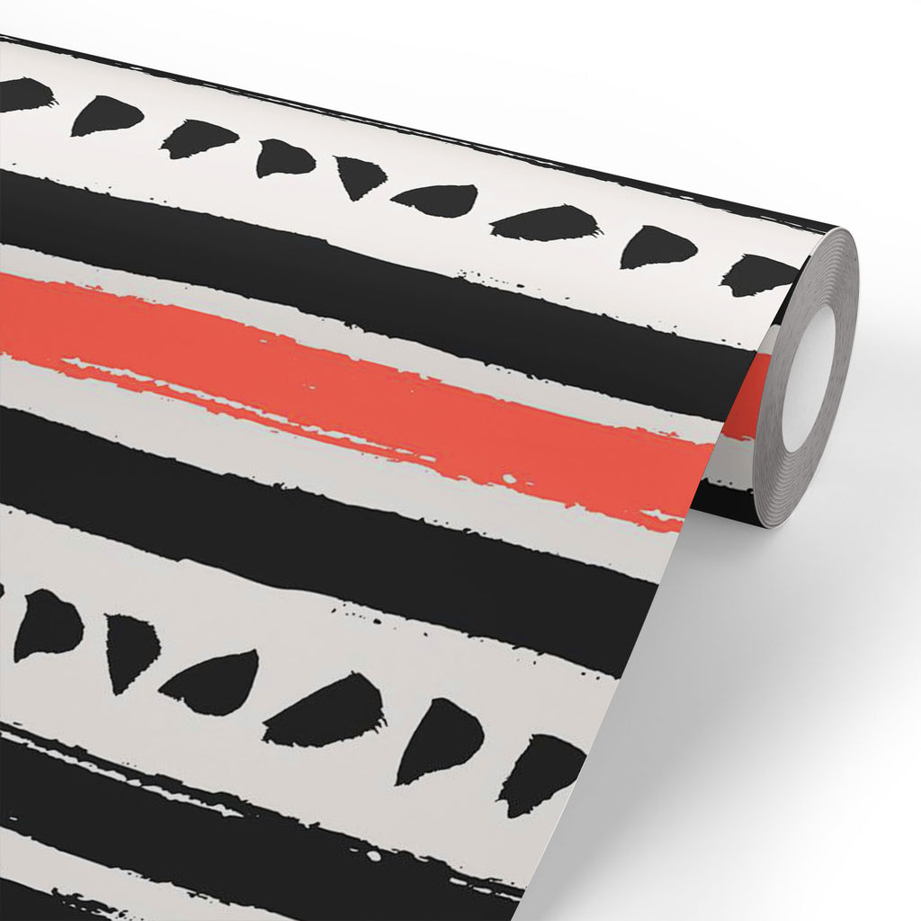 ArtzFolio Hand Drawn Striped Brush Strokes in Black And Coral Red Wallpaper Roll | Easy to Install-Wallpapers Peel & Stick-AZ5008055WAL_RF_R-SP-Image Code 5008055 Vishnu Image Folio Pvt Ltd, IC 5008055, ArtzFolio, Wallpapers Peel & Stick, Digital Art, hand, drawn, striped, brush, strokes, in, black, and, coral, red, wallpaper, roll, easy, to, install, abstract, vinyl, self, adhesive, brick, for, walls, living, room, drawing, large, size, children, sticker, bedroom, pitaara, box, bathroom, textured, big, off