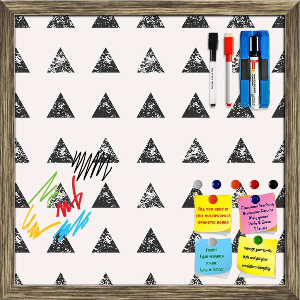 Abstract Triangular Geometric Pattern Framed Magnetic Dry Erase Board | Combo with Magnet Buttons & Markers - Magnetic Boards Framed - ArtzFolio.com