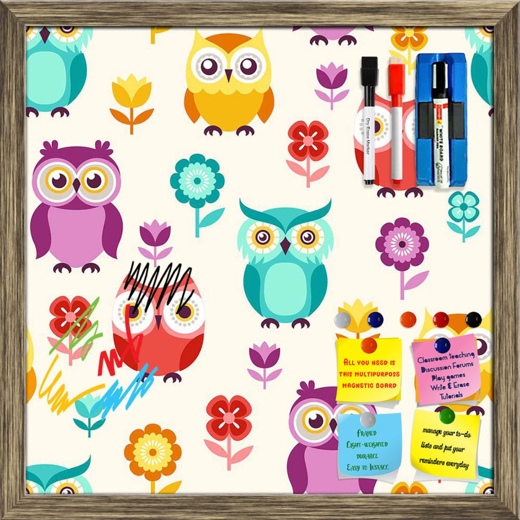 Cute Owls Pattern Background Framed Magnetic Dry Erase Board | Combo with Magnet Buttons & Markers-Magnetic Boards Framed-MGB_FR-IC 5008066 IC 5008066, Ancient, Animals, Animated Cartoons, Art and Paintings, Baby, Birds, Botanical, Caricature, Cartoons, Children, Digital, Digital Art, Floral, Flowers, Geometric, Geometric Abstraction, Graphic, Historical, Illustrations, Kids, Medieval, Modern Art, Nature, Patterns, Retro, Scenic, Signs, Signs and Symbols, Vintage, Wildlife, cute, owls, pattern, background, 
