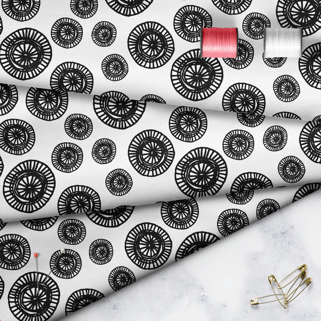 Ornate Shapes Pattern Sofa Fabric by Metre | Upholstery For Sofa, Curtains & Cushions-Sofa Fabrics-SOF_FB-IC 5008068 IC 5008068, Abstract Expressionism, Abstracts, Ancient, Black, Black and White, Circle, Culture, Digital, Digital Art, Ethnic, Geometric, Geometric Abstraction, Graphic, Hipster, Historical, Illustrations, Medieval, Modern Art, Patterns, Semi Abstract, Signs, Signs and Symbols, Traditional, Tribal, Vintage, White, World Culture, ornate, shapes, pattern, sofa, fabric, by, metre, upholstery, fo
