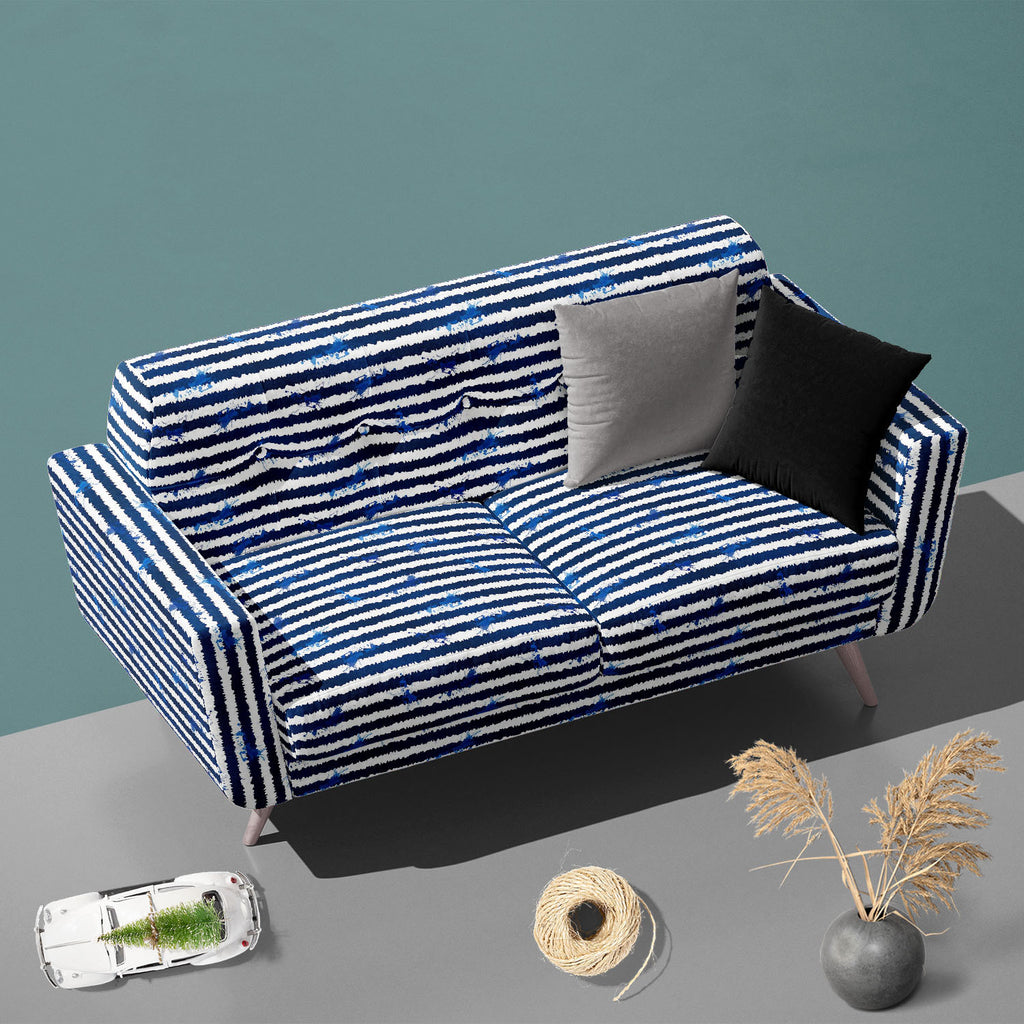 Dark Blue Ink Stripes Sofa Fabric by Metre | Upholstery For Sofa, Curtains & Cushions-Sofa Fabrics-SOF_FB-IC 5008074 IC 5008074, Abstract Expressionism, Abstracts, Art and Paintings, Black, Black and White, Digital, Digital Art, Fashion, Graphic, Illustrations, Modern Art, Nautical, Patterns, Retro, Semi Abstract, Signs, Signs and Symbols, Splatter, Stripes, Watercolour, White, dark, blue, ink, sofa, fabric, by, metre, upholstery, for, curtains, cushions, abstract, art, artistic, backdrop, background, brush