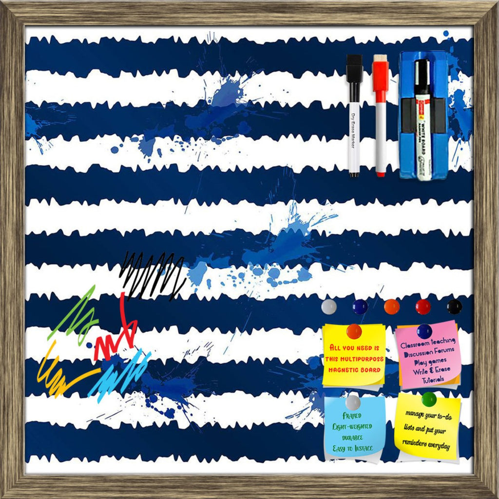 Dark Blue Ink Stripes Framed Magnetic Dry Erase Board | Combo with Magnet Buttons & Markers-Magnetic Boards Framed-MGB_FR-IC 5008074 IC 5008074, Abstract Expressionism, Abstracts, Art and Paintings, Black, Black and White, Digital, Digital Art, Fashion, Graphic, Illustrations, Modern Art, Nautical, Patterns, Retro, Semi Abstract, Signs, Signs and Symbols, Splatter, Stripes, Watercolour, White, dark, blue, ink, framed, magnetic, dry, erase, board, printed, whiteboard, with, 4, magnets, 2, markers, 1, duster,