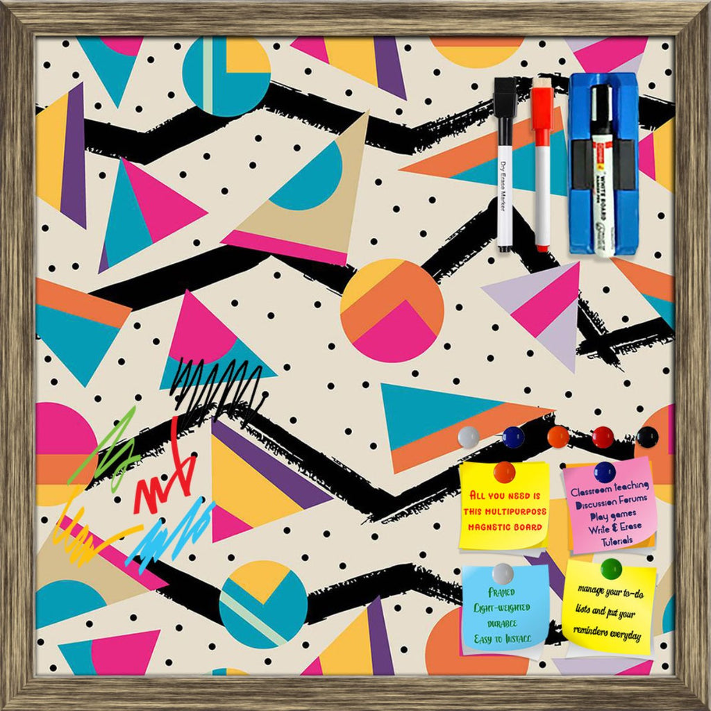 Retro Geometric Pattern D1 Framed Magnetic Dry Erase Board | Combo with Magnet Buttons & Markers-Magnetic Boards Framed-MGB_FR-IC 5008096 IC 5008096, 80s, Abstract Expressionism, Abstracts, Ancient, Art and Paintings, Decorative, Digital, Digital Art, Fashion, Geometric, Geometric Abstraction, Graphic, Hipster, Historical, Illustrations, Medieval, Modern Art, Patterns, Pop Art, Retro, Semi Abstract, Signs, Signs and Symbols, Triangles, Vintage, pattern, d1, framed, magnetic, dry, erase, board, printed, whit