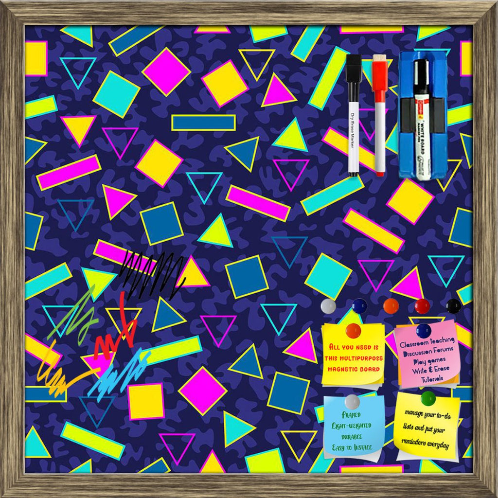 Retro Geometric Pattern D2 Framed Magnetic Dry Erase Board | Combo with Magnet Buttons & Markers-Magnetic Boards Framed-MGB_FR-IC 5008097 IC 5008097, 80s, Abstract Expressionism, Abstracts, Ancient, Art and Paintings, Decorative, Digital, Digital Art, Fashion, Geometric, Geometric Abstraction, Graphic, Hipster, Historical, Illustrations, Medieval, Modern Art, Patterns, Pop Art, Retro, Semi Abstract, Signs, Signs and Symbols, Triangles, Vintage, pattern, d2, framed, magnetic, dry, erase, board, printed, whit