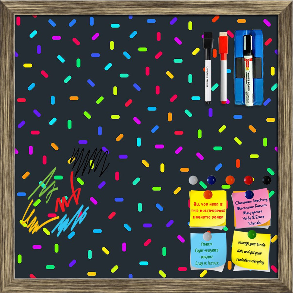 Abstract Colorful Pattern Framed Magnetic Dry Erase Board | Combo with Magnet Buttons & Markers - Magnetic Boards Framed - ArtzFolio.com