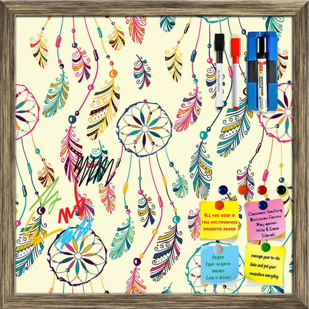 Dream Catcher Pattern D2 Framed Magnetic Dry Erase Board | Combo with Magnet Buttons & Markers-Magnetic Boards Framed-MGB_FR-IC 5008109 IC 5008109, American, Ancient, Art and Paintings, Birds, Circle, Culture, Decorative, Digital, Digital Art, Drawing, Ethnic, Graphic, Historical, Illustrations, Indian, Medieval, Patterns, Signs, Signs and Symbols, Sketches, Symbols, Traditional, Tribal, Vintage, World Culture, dream, catcher, pattern, d2, framed, magnetic, dry, erase, board, printed, whiteboard, with, 4, m