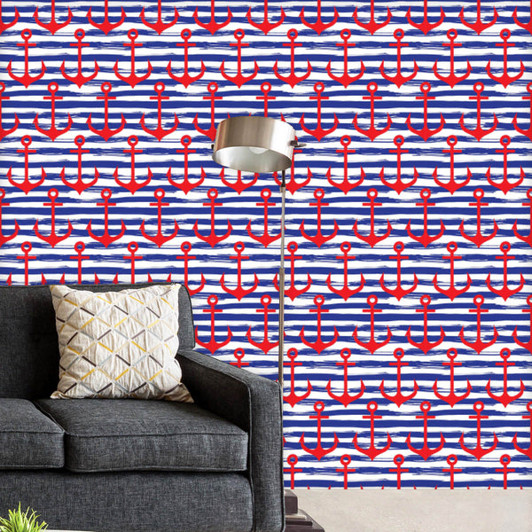 Anchors On Stripes D1 Wallpaper Roll-Wallpapers Peel & Stick-WAL_PA-IC 5008122 IC 5008122, Abstract Expressionism, Abstracts, Art and Paintings, Automobiles, Black and White, Digital, Digital Art, Graphic, Illustrations, Nautical, Patterns, Semi Abstract, Signs, Signs and Symbols, Stripes, Transportation, Travel, Vehicles, White, anchors, on, d1, peel, stick, vinyl, wallpaper, roll, non-pvc, self-adhesive, eco-friendly, water-repellent, scratch-resistant, abstract, anchor, art, backdrop, background, blue, b