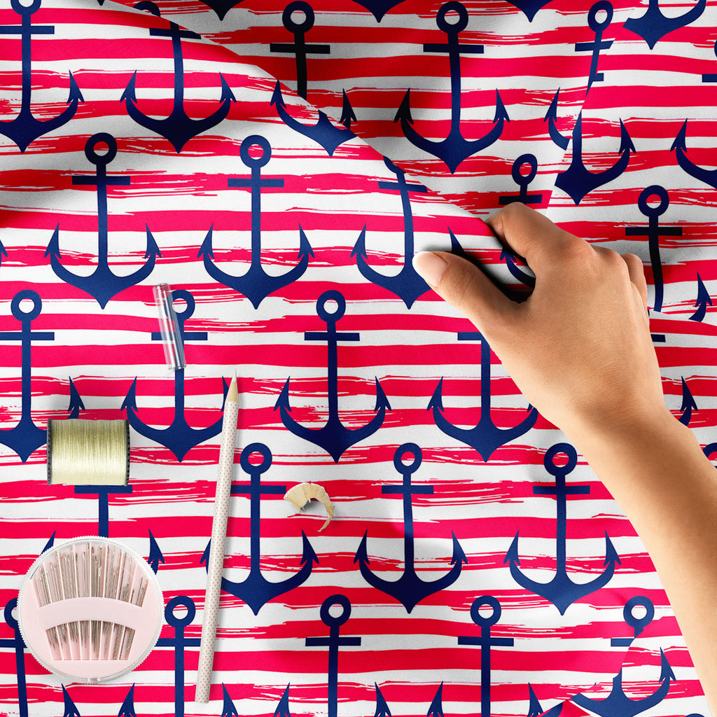 Anchors On Stripes D2 Sofa Fabric by Metre | Upholstery For Sofa, Curtains & Cushions-Sofa Fabrics-SOF_FB-IC 5008123 IC 5008123, Abstract Expressionism, Abstracts, Art and Paintings, Automobiles, Black and White, Digital, Digital Art, Graphic, Illustrations, Nautical, Patterns, Semi Abstract, Signs, Signs and Symbols, Stripes, Transportation, Travel, Vehicles, White, anchors, on, d2, sofa, fabric, by, metre, upholstery, for, curtains, cushions, pattern, anchor, texture, marine, sailor, abstract, art, backdr