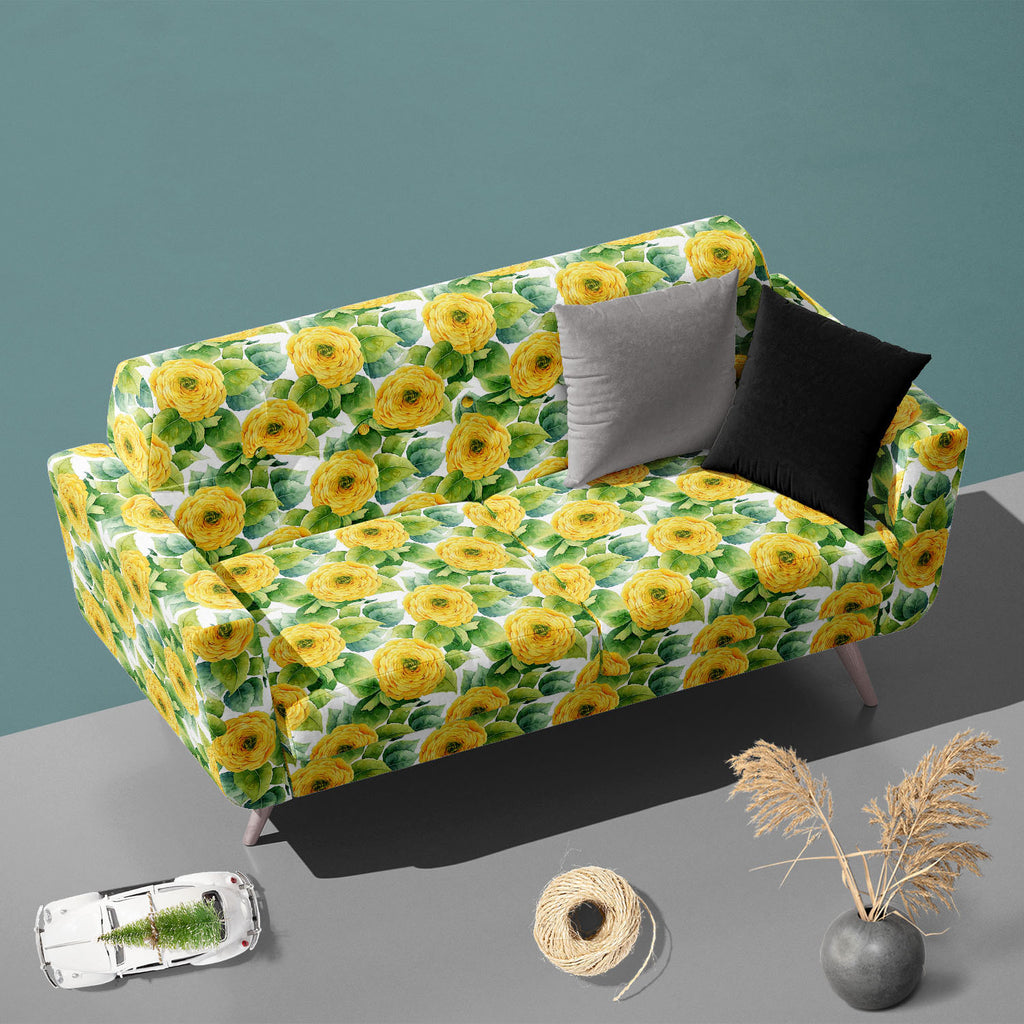 Yellow Ranunculus Pattern Sofa Fabric by Metre | Upholstery For Sofa, Curtains & Cushions-Sofa Fabrics-SOF_FB-IC 5008142 IC 5008142, Art and Paintings, Black and White, Botanical, Floral, Flowers, Illustrations, Nature, Paintings, Patterns, Scenic, Signs, Signs and Symbols, Watercolour, White, yellow, ranunculus, pattern, sofa, fabric, by, metre, upholstery, for, curtains, cushions, roses, aquarelle, art, background, beautiful, bloom, blooming, blossom, botany, bright, buttercup, closeup, color, decor, desi