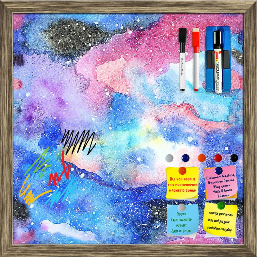 Watercolor Modern Galaxy Pattern D1 Framed Magnetic Dry Erase Board | Combo with Magnet Buttons & Markers-Magnetic Boards Framed-MGB_FR-IC 5008151 IC 5008151, Abstract Expressionism, Abstracts, Art and Paintings, Astrology, Astronomy, Black, Black and White, Cosmology, Digital, Digital Art, Fantasy, Graphic, Horoscope, Illustrations, Modern Art, Nature, Patterns, Scenic, Semi Abstract, Signs, Signs and Symbols, Space, Splatter, Stars, Sun Signs, Watercolour, Zodiac, watercolor, modern, galaxy, pattern, d1, 