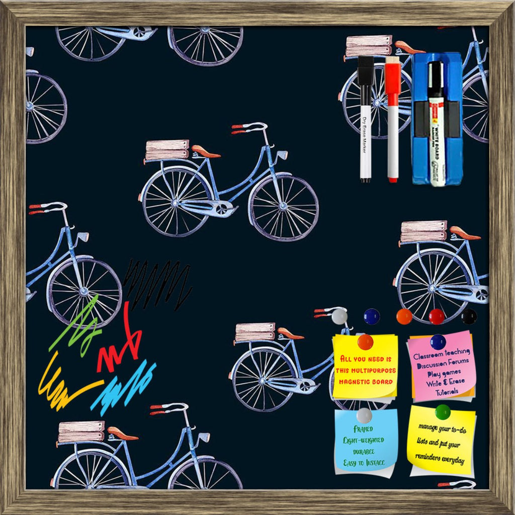 Watercolor Bicycles Pattern Framed Magnetic Dry Erase Board | Combo with Magnet Buttons & Markers-Magnetic Boards Framed-MGB_FR-IC 5008155 IC 5008155, Ancient, Art and Paintings, Automobiles, Bikes, Black, Black and White, Digital, Digital Art, Drawing, Graphic, Hipster, Historical, Illustrations, Love, Medieval, Modern Art, Patterns, Retro, Romance, Signs, Signs and Symbols, Sports, Transportation, Travel, Vehicles, Vintage, Watercolour, White, watercolor, bicycles, pattern, framed, magnetic, dry, erase, b