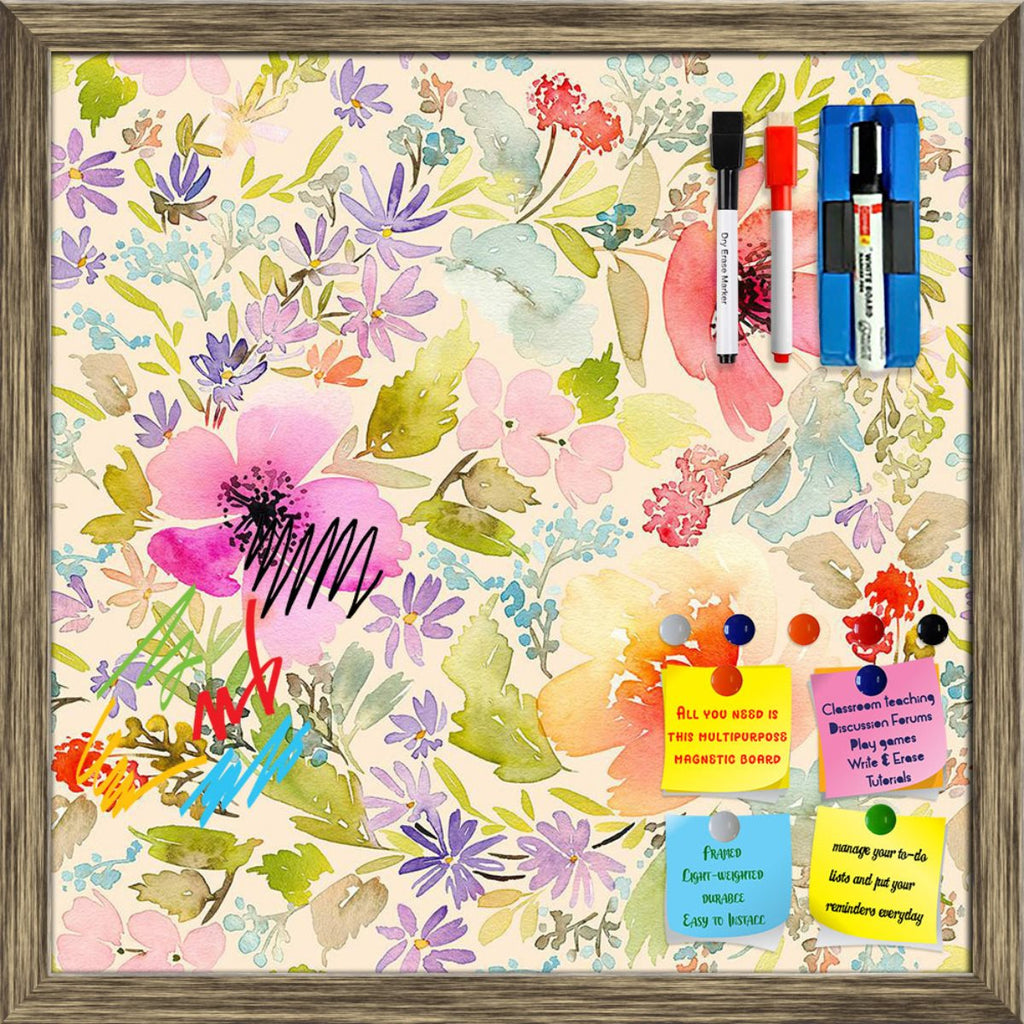 Watercolor Spring Pattern Framed Magnetic Dry Erase Board | Combo with Magnet Buttons & Markers-Magnetic Boards Framed-MGB_FR-IC 5008156 IC 5008156, Abstract Expressionism, Abstracts, Ancient, Art and Paintings, Botanical, Decorative, Digital, Digital Art, Floral, Flowers, Graphic, Historical, Illustrations, Medieval, Nature, Patterns, Scenic, Seasons, Semi Abstract, Signs, Signs and Symbols, Vintage, Watercolour, watercolor, spring, pattern, framed, magnetic, dry, erase, board, printed, whiteboard, with, 4