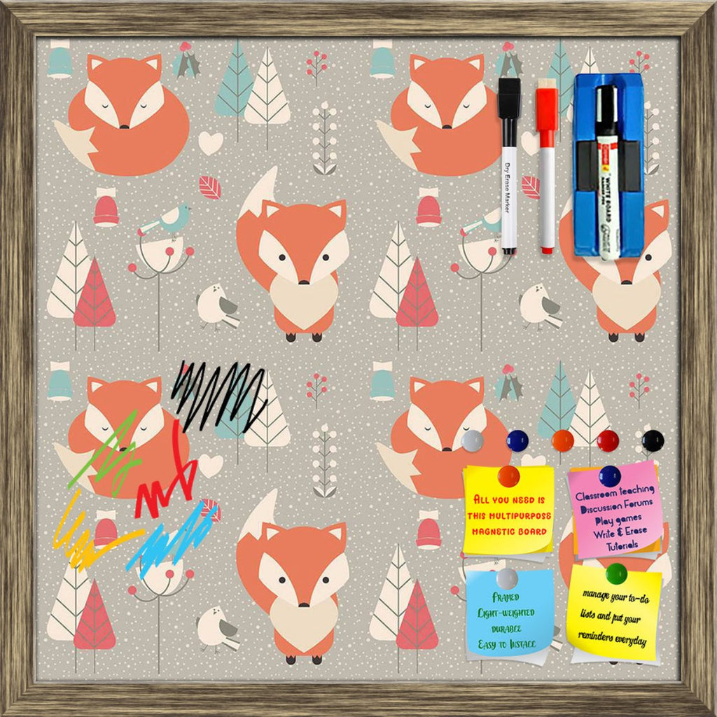 Christmas Baby Fox Pattern Framed Magnetic Dry Erase Board | Combo with Magnet Buttons & Markers-Magnetic Boards Framed-MGB_FR-IC 5008170 IC 5008170, Animals, Animated Cartoons, Art and Paintings, Baby, Birds, Black and White, Botanical, Caricature, Cartoons, Children, Christianity, Decorative, Festivals and Occasions, Festive, Floral, Flowers, Hearts, Holidays, Illustrations, Kids, Love, Nature, Patterns, Romance, Seasons, Signs, Signs and Symbols, White, christmas, fox, pattern, framed, magnetic, dry, era