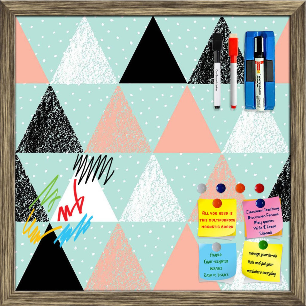 Abstract Geometric Pattern D7 Framed Magnetic Dry Erase Board | Combo with Magnet Buttons & Markers - Magnetic Boards Framed - ArtzFolio.com
