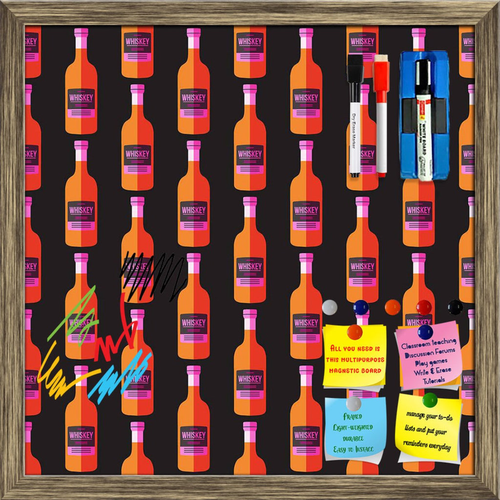 Pop Art Style Bottle Pattern Framed Magnetic Dry Erase Board | Combo with Magnet Buttons & Markers-Magnetic Boards Framed-MGB_FR-IC 5008187 IC 5008187, Animated Cartoons, Art and Paintings, Beverage, Caricature, Cartoons, Cuisine, Digital, Digital Art, Food, Food and Beverage, Food and Drink, Graphic, Illustrations, Patterns, Pop Art, Signs, Signs and Symbols, pop, art, style, bottle, pattern, framed, magnetic, dry, erase, board, printed, whiteboard, with, 4, magnets, 2, markers, 1, duster, alcohol, alcohol