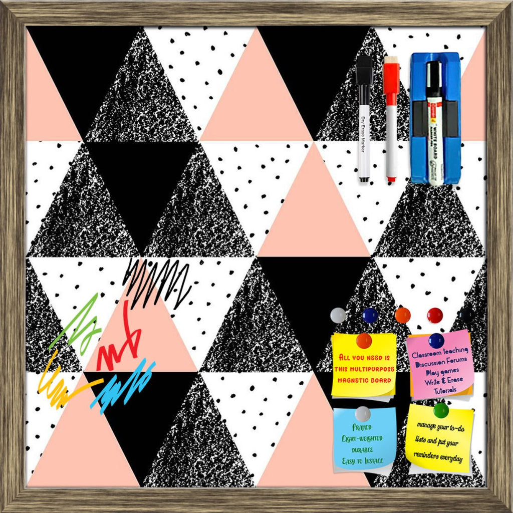 Abstract Geometric Pattern D8 Framed Magnetic Dry Erase Board | Combo with Magnet Buttons & Markers - Magnetic Boards Framed - ArtzFolio.com