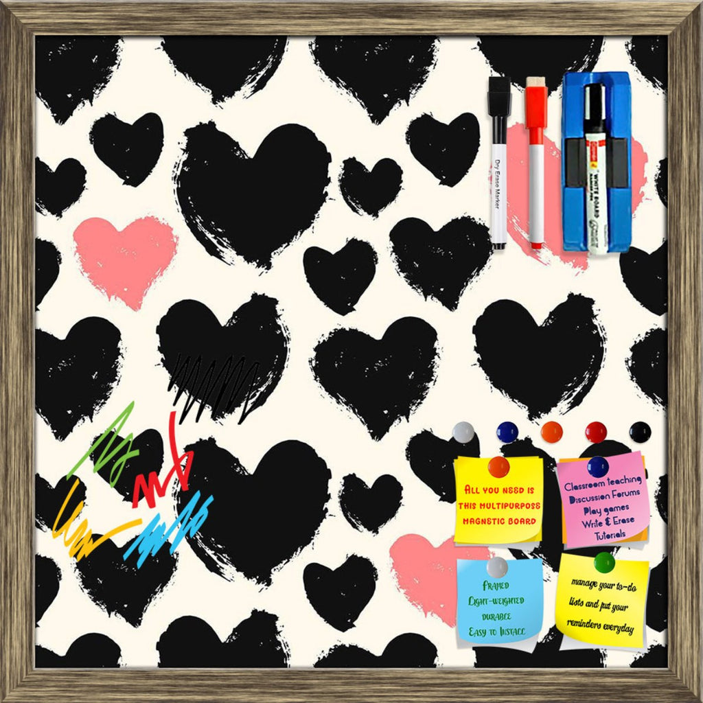 Hand Drawn Valentine Hearts Pattern D1 Framed Magnetic Dry Erase Board | Combo with Magnet Buttons & Markers-Magnetic Boards Framed-MGB_FR-IC 5008193 IC 5008193, Abstract Expressionism, Abstracts, Ancient, Art and Paintings, Decorative, Digital, Digital Art, Graphic, Hearts, Historical, Illustrations, Love, Medieval, Modern Art, Patterns, Retro, Romance, Semi Abstract, Signs, Signs and Symbols, Vintage, hand, drawn, valentine, pattern, d1, framed, magnetic, dry, erase, board, printed, whiteboard, with, 4, m