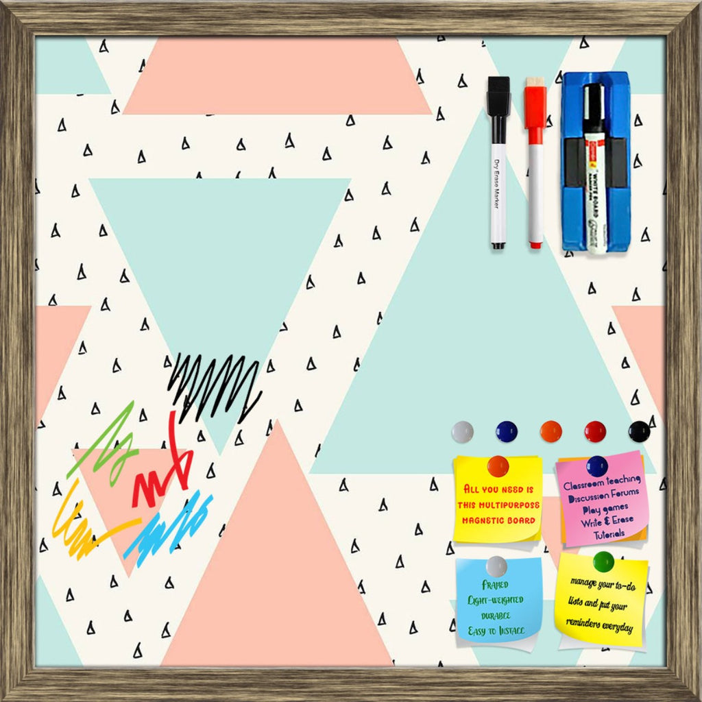 Abstract Geometric Pattern D9 Framed Magnetic Dry Erase Board | Combo with Magnet Buttons & Markers - Magnetic Boards Framed - ArtzFolio.com