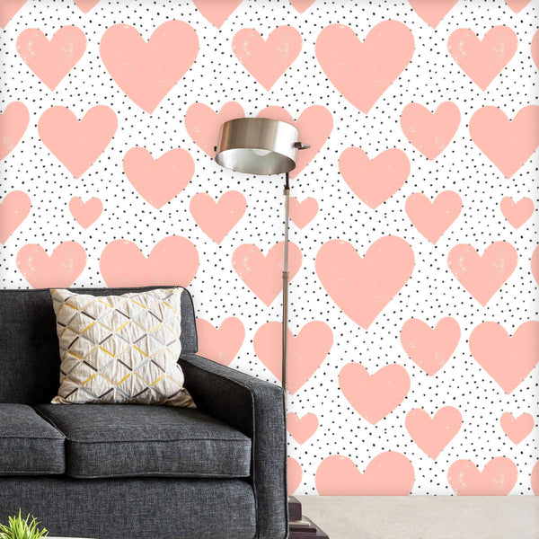 Abstract Hearts & Dots Wallpaper Roll-Wallpapers Peel & Stick-WAL_PA-IC 5008195 IC 5008195, Abstract Expressionism, Abstracts, Ancient, Art and Paintings, Black, Black and White, Decorative, Digital, Digital Art, Dots, Graphic, Hearts, Historical, Illustrations, Love, Medieval, Modern Art, Patterns, Retro, Romance, Semi Abstract, Signs, Signs and Symbols, Vintage, abstract, peel, stick, vinyl, wallpaper, roll, non-pvc, self-adhesive, eco-friendly, water-repellent, scratch-resistant, backdrop, background, ca