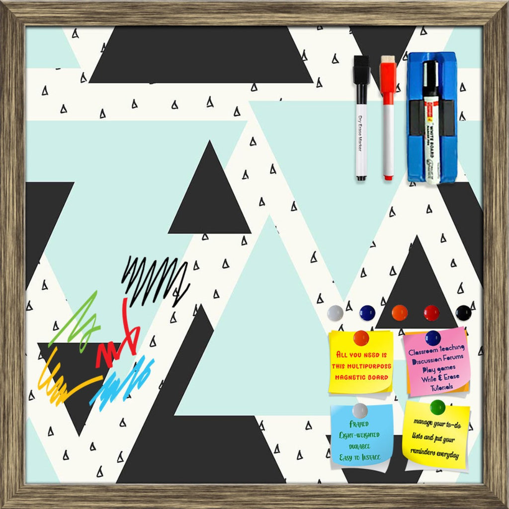 Abstract Geometric Pattern D10 Framed Magnetic Dry Erase Board | Combo with Magnet Buttons & Markers - Magnetic Boards Framed - ArtzFolio.com
