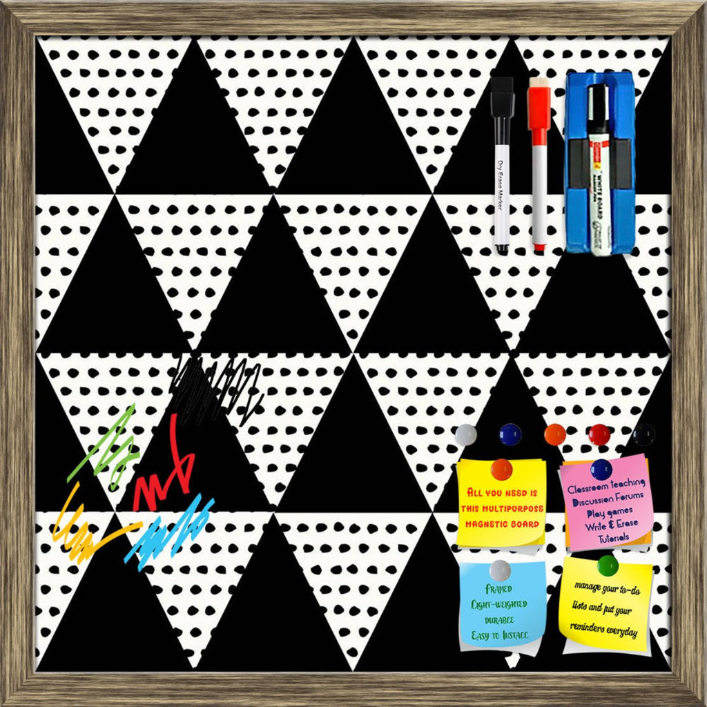 Abstract Geometric Pattern D11 Framed Magnetic Dry Erase Board | Combo with Magnet Buttons & Markers - Magnetic Boards Framed - ArtzFolio.com