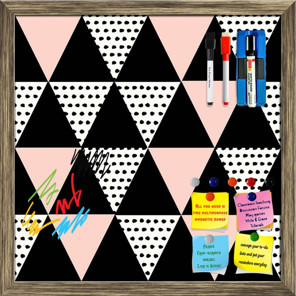 Abstract Geometric Pattern D13 Framed Magnetic Dry Erase Board | Combo with Magnet Buttons & Markers - Magnetic Boards Framed - ArtzFolio.com