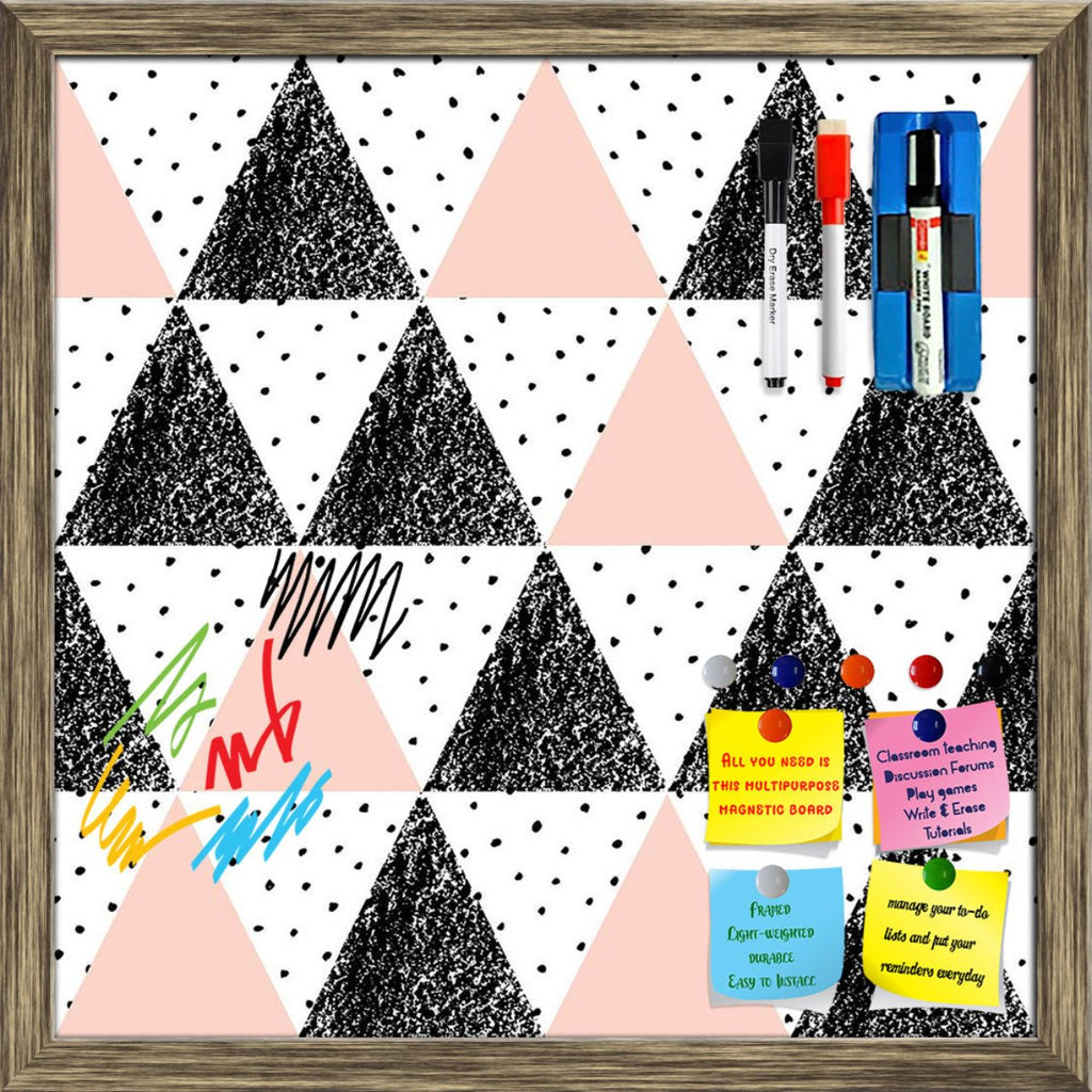 Abstract Geometric Pattern D14 Framed Magnetic Dry Erase Board | Combo with Magnet Buttons & Markers - Magnetic Boards Framed - ArtzFolio.com