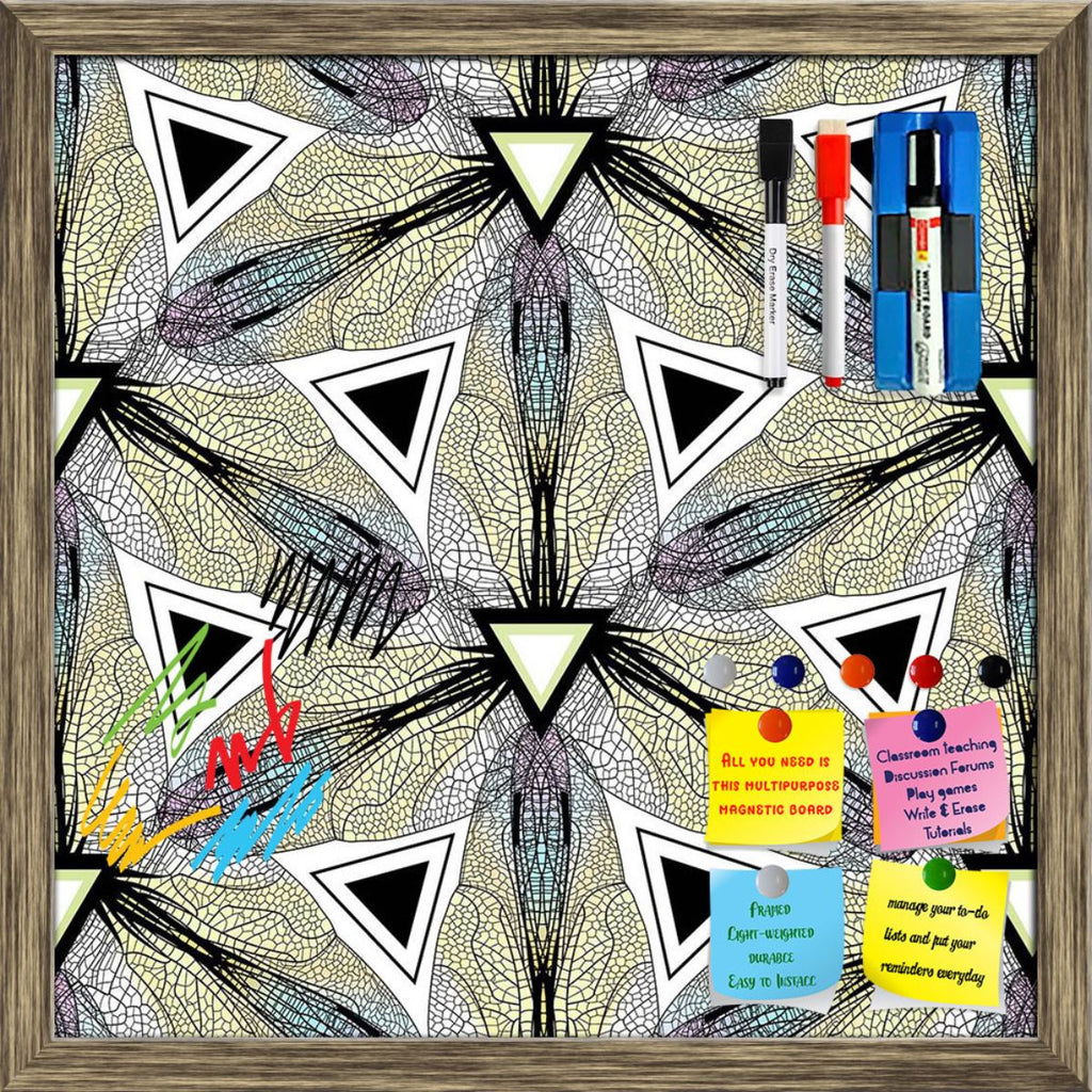 Abstract Pattern D6 Framed Magnetic Dry Erase Board | Combo with Magnet Buttons & Markers - Magnetic Boards Framed - ArtzFolio.com