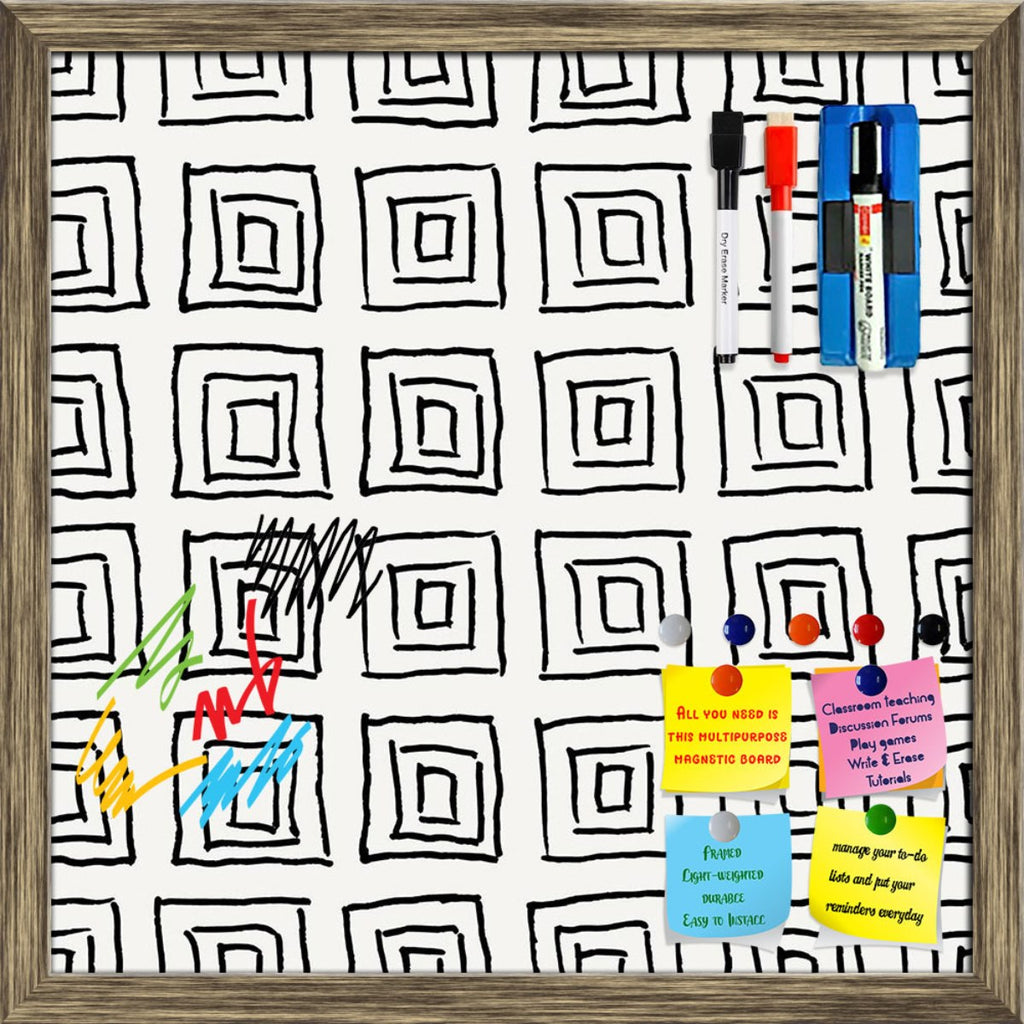Hand Drawn Square Pattern D2 Framed Magnetic Dry Erase Board | Combo with Magnet Buttons & Markers-Magnetic Boards Framed-MGB_FR-IC 5008221 IC 5008221, Abstract Expressionism, Abstracts, Ancient, Art and Paintings, Black, Black and White, Digital, Digital Art, Geometric, Geometric Abstraction, Graphic, Hand Drawn, Historical, Illustrations, Medieval, Modern Art, Patterns, Semi Abstract, Signs, Signs and Symbols, Vintage, hand, drawn, square, pattern, d2, framed, magnetic, dry, erase, board, printed, whitebo