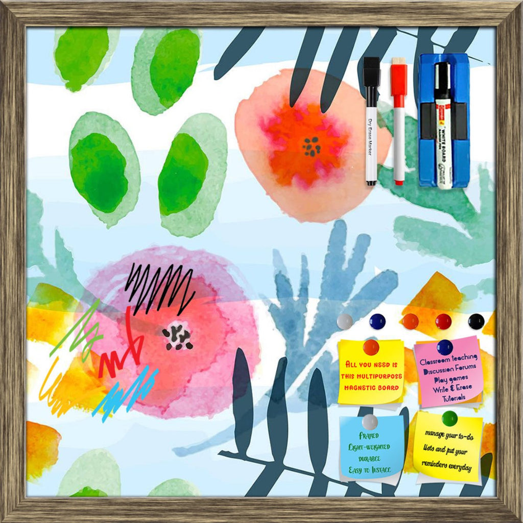 Watercolor Floral Pattern D3 Framed Magnetic Dry Erase Board | Combo with Magnet Buttons & Markers-Magnetic Boards Framed-MGB_FR-IC 5008228 IC 5008228, Abstract Expressionism, Abstracts, Ancient, Botanical, Drawing, Floral, Flowers, Fruit and Vegetable, Historical, Illustrations, Medieval, Modern Art, Nature, Patterns, Retro, Scenic, Semi Abstract, Signs, Signs and Symbols, Tropical, Vegetables, Vintage, Watercolour, watercolor, pattern, d3, framed, magnetic, dry, erase, board, printed, whiteboard, with, 4,