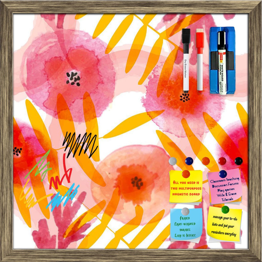 Watercolor Floral Pattern D4 Framed Magnetic Dry Erase Board | Combo with Magnet Buttons & Markers-Magnetic Boards Framed-MGB_FR-IC 5008229 IC 5008229, Abstract Expressionism, Abstracts, Ancient, Botanical, Drawing, Floral, Flowers, Fruit and Vegetable, Historical, Illustrations, Medieval, Modern Art, Nature, Patterns, Retro, Scenic, Semi Abstract, Signs, Signs and Symbols, Tropical, Vegetables, Vintage, Watercolour, watercolor, pattern, d4, framed, magnetic, dry, erase, board, printed, whiteboard, with, 4,