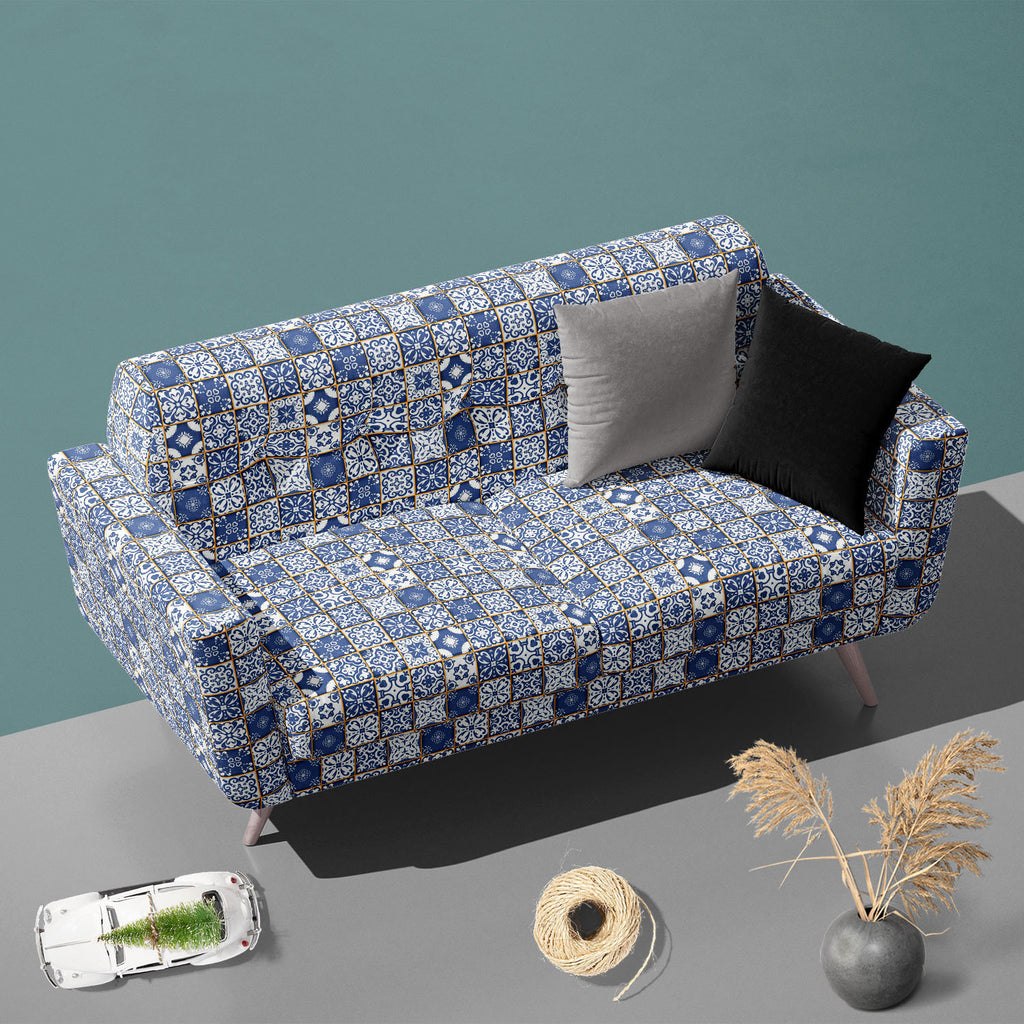 Blue & White Moroccan Sofa Fabric by Metre | Upholstery For Sofa, Curtains & Cushions-Sofa Fabrics-SOF_FB-IC 5008231 IC 5008231, Allah, Ancient, Arabic, Aztec, Black and White, Botanical, Culture, Decorative, Ethnic, Floral, Flowers, Historical, Illustrations, Indian, Islam, Medieval, Moroccan, Nature, Patterns, Pets, Portuguese, Renaissance, Spanish, Traditional, Tribal, Vintage, White, World Culture, blue, sofa, fabric, by, metre, upholstery, for, curtains, cushions, arabesque, azulejo, background, border