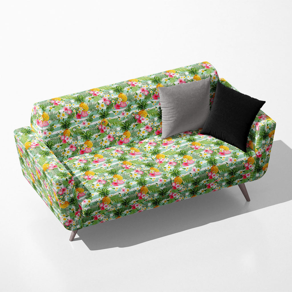 Pineapples & Tropical Flowers Geometry Pattern Sofa Fabric by Metre | Upholstery For Sofa, Curtains & Cushions-Sofa Fabrics-SOF_FB-IC 5008236 IC 5008236, Ancient, Birthday, Books, Botanical, Floral, Flowers, Fruit and Vegetable, Fruits, Geometric, Geometric Abstraction, Historical, Love, Medieval, Nature, Patterns, Retro, Romance, Scenic, Signs, Signs and Symbols, Tropical, Vintage, Wedding, pineapples, geometry, pattern, sofa, fabric, by, metre, upholstery, for, curtains, cushions, flower, pineapple, seaml