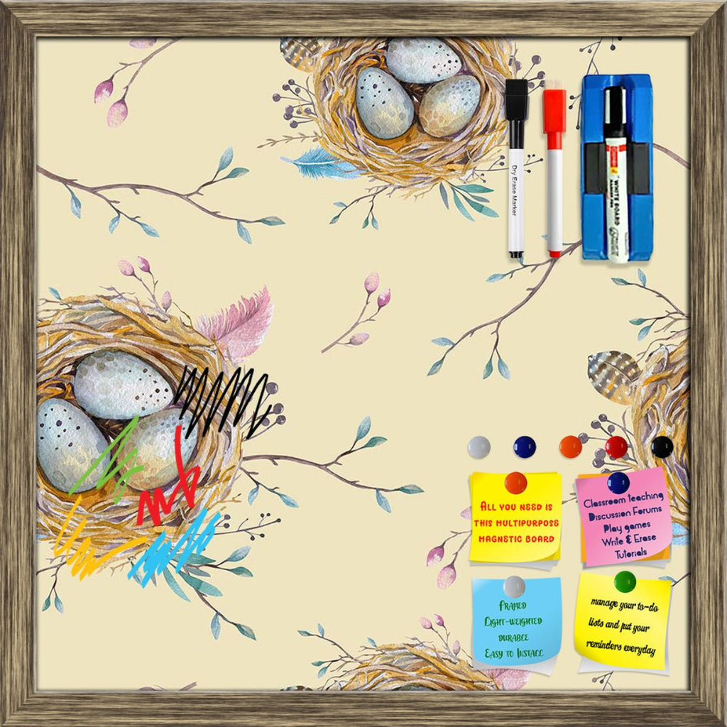 Natural Floral & Eggs Pattern Framed Magnetic Dry Erase Board | Combo with Magnet Buttons & Markers-Magnetic Boards Framed-MGB_FR-IC 5008240 IC 5008240, Ancient, Art and Paintings, Birds, Botanical, Decorative, Digital, Digital Art, Drawing, Floral, Flowers, Graphic, Historical, Illustrations, Medieval, Nature, Patterns, Retro, Scenic, Seasons, Tropical, Vintage, Watercolour, Wedding, natural, eggs, pattern, framed, magnetic, dry, erase, board, printed, whiteboard, with, 4, magnets, 2, markers, 1, duster, a