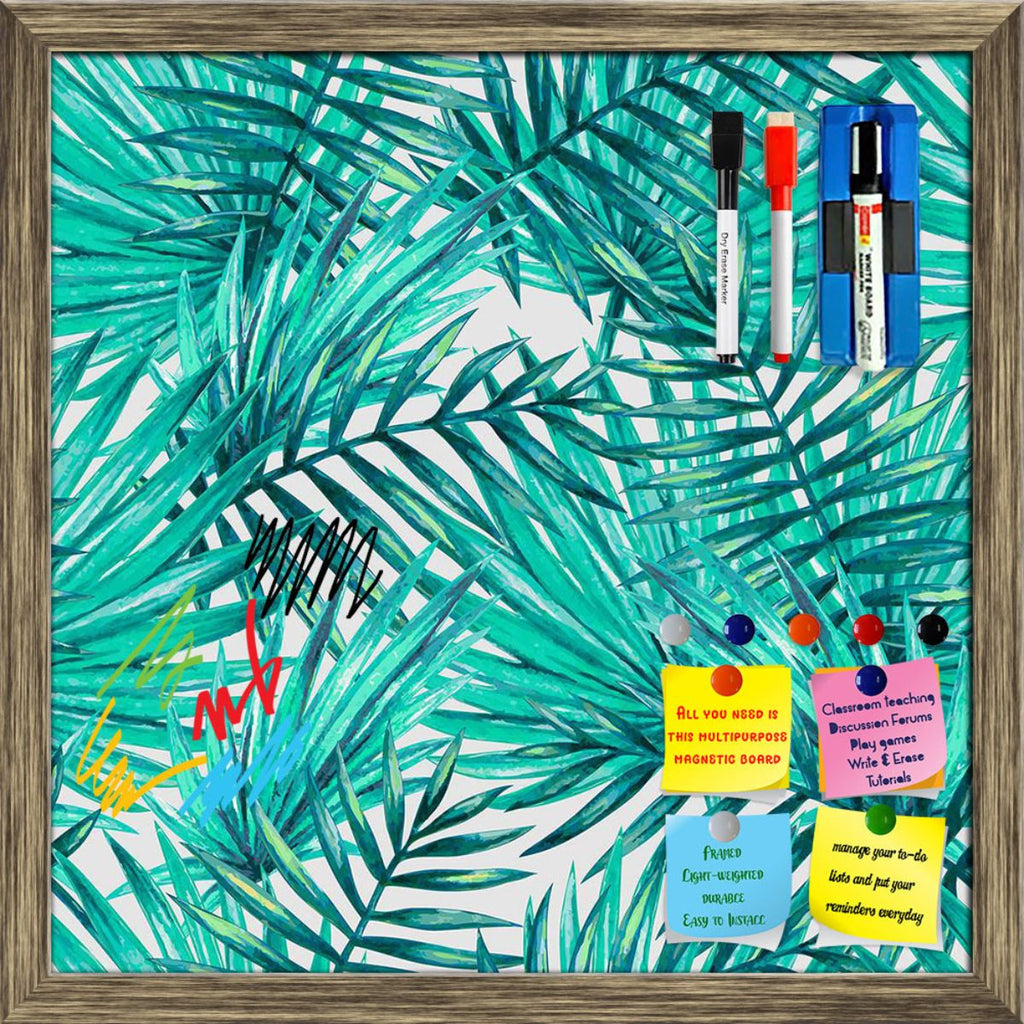 Watercolor Tropical Palm Leaves Pattern D4 Framed Magnetic Dry Erase Board | Combo with Magnet Buttons & Markers-Magnetic Boards Framed-MGB_FR-IC 5008242 IC 5008242, Art and Paintings, Black and White, Botanical, Digital, Digital Art, Fashion, Floral, Flowers, Graphic, Hawaiian, Illustrations, Nature, Paintings, Patterns, Scenic, Signs, Signs and Symbols, Tropical, Watercolour, White, watercolor, palm, leaves, pattern, d4, framed, magnetic, dry, erase, board, printed, whiteboard, with, 4, magnets, 2, marker