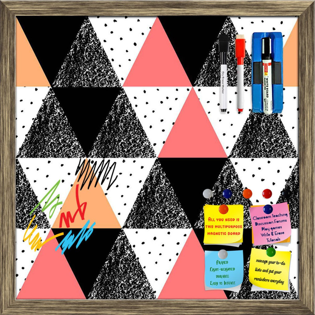 Abstract Geometric Pattern D15 Framed Magnetic Dry Erase Board | Combo with Magnet Buttons & Markers - Magnetic Boards Framed - ArtzFolio.com