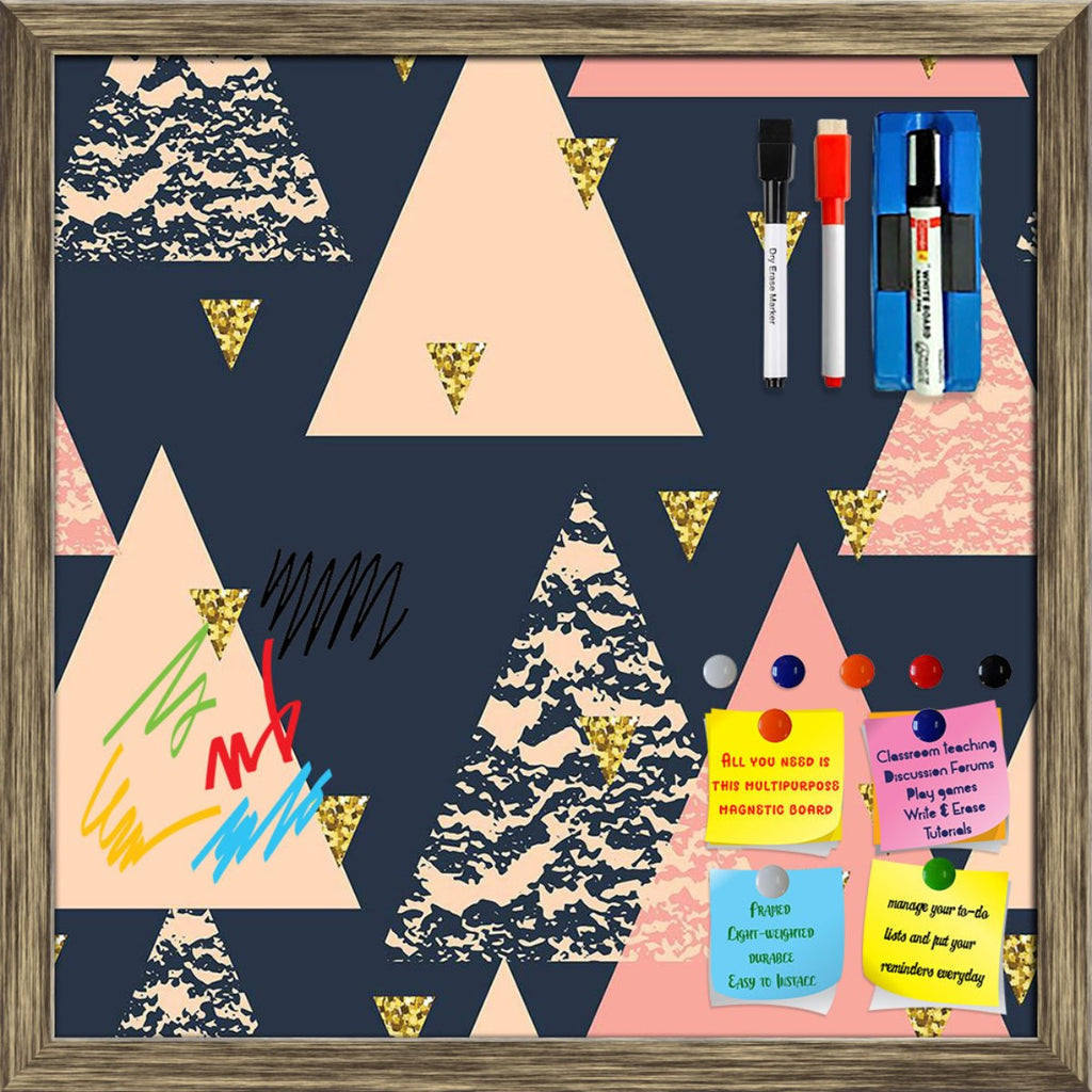 Abstract Geometric Pattern D17 Framed Magnetic Dry Erase Board | Combo with Magnet Buttons & Markers - Magnetic Boards Framed - ArtzFolio.com