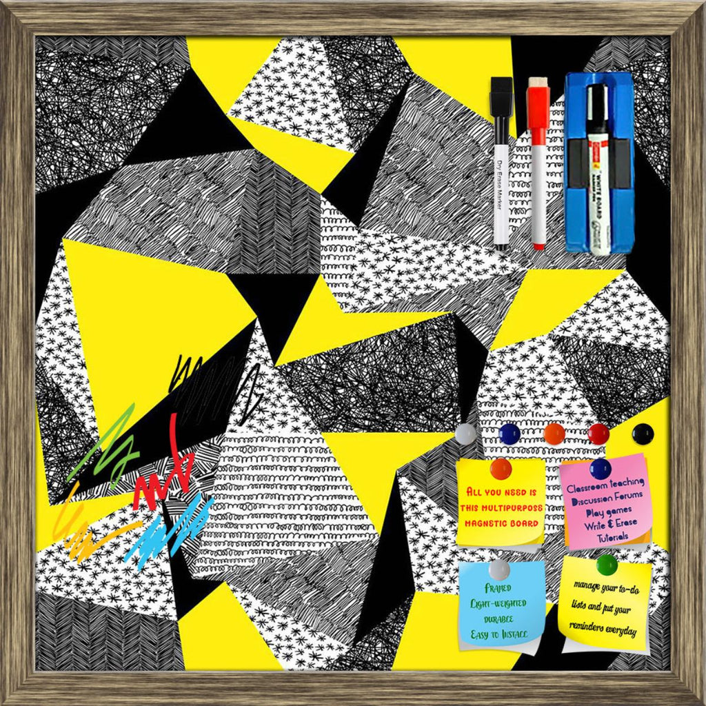 Geometric Triangles Pattern D1 Framed Magnetic Dry Erase Board | Combo with Magnet Buttons & Markers-Magnetic Boards Framed-MGB_FR-IC 5008258 IC 5008258, Abstract Expressionism, Abstracts, Ancient, Art and Paintings, Black, Black and White, Decorative, Digital, Digital Art, Fashion, Geometric, Geometric Abstraction, Graphic, Hipster, Historical, Illustrations, Medieval, Modern Art, Patterns, Retro, Semi Abstract, Signs, Signs and Symbols, Sketches, Space, Triangles, Vintage, White, pattern, d1, framed, magn