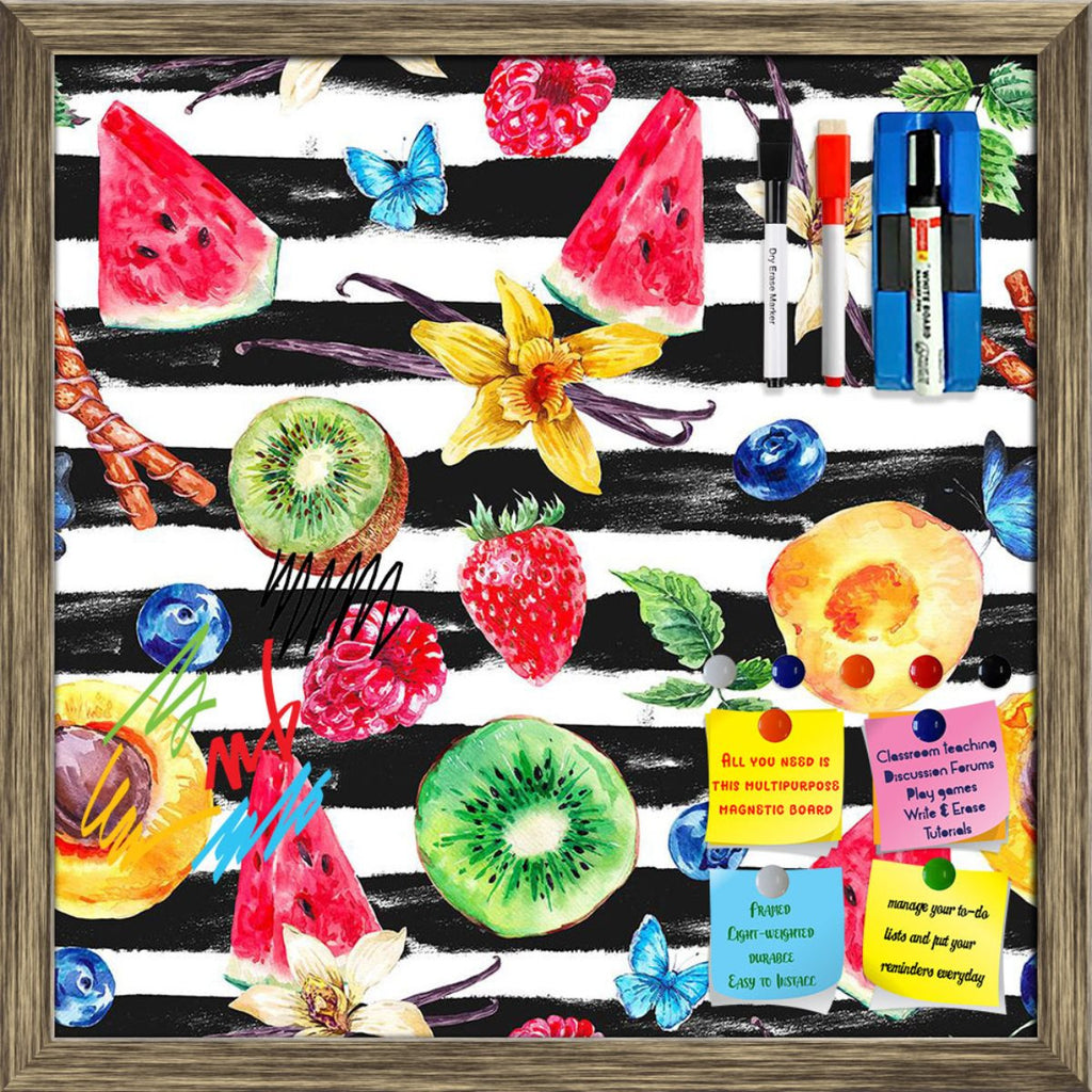 Watercolor Tropical Fruits Pattern D2 Framed Magnetic Dry Erase Board | Combo with Magnet Buttons & Markers-Magnetic Boards Framed-MGB_FR-IC 5008263 IC 5008263, Ancient, Art and Paintings, Botanical, Cuisine, Floral, Flowers, Food, Food and Beverage, Food and Drink, Fruit and Vegetable, Fruits, Health, Historical, Illustrations, Medieval, Nature, Patterns, Scenic, Sketches, Tropical, Vintage, Watercolour, watercolor, pattern, d2, framed, magnetic, dry, erase, board, printed, whiteboard, with, 4, magnets, 2,
