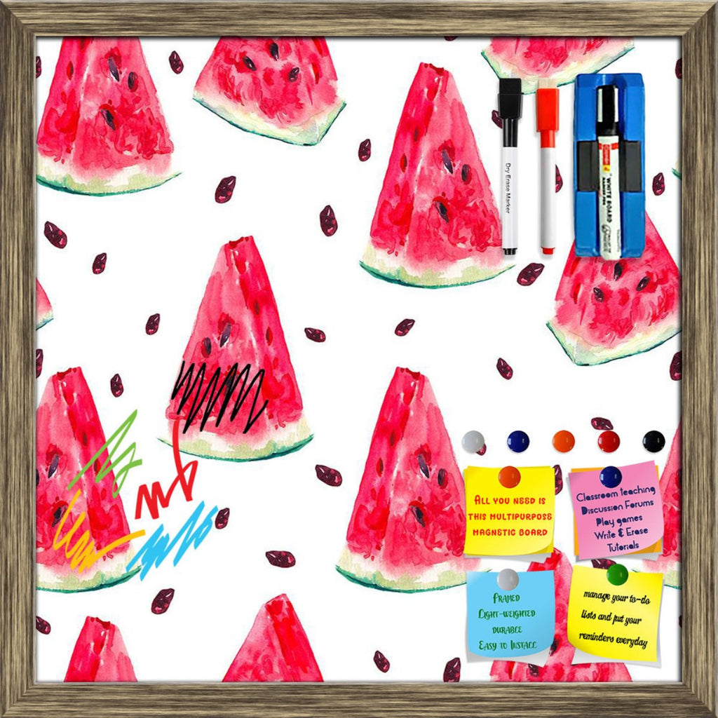 Watercolor Summer Watermelon Pattern D1 Framed Magnetic Dry Erase Board | Combo with Magnet Buttons & Markers-Magnetic Boards Framed-MGB_FR-IC 5008266 IC 5008266, Abstract Expressionism, Abstracts, Ancient, Art and Paintings, Black and White, Cuisine, Food, Food and Beverage, Food and Drink, Fruit and Vegetable, Fruits, Historical, Illustrations, Medieval, Nature, Patterns, Scenic, Semi Abstract, Sketches, Tropical, Vintage, Watercolour, White, watercolor, summer, watermelon, pattern, d1, framed, magnetic, 